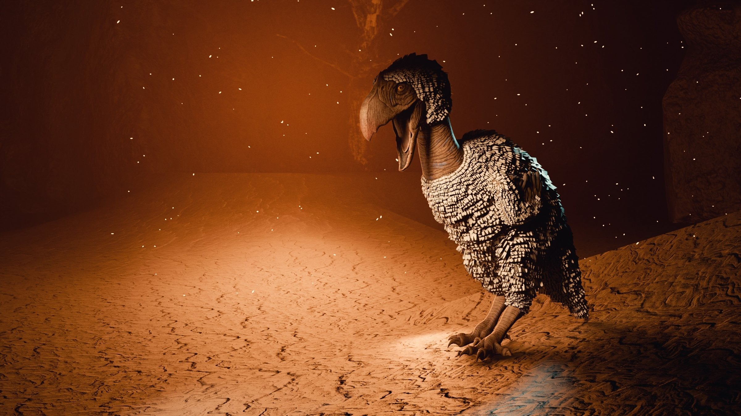 Terror Bird, MESA's Dino of the Month for May, rendered from ARK's game files
