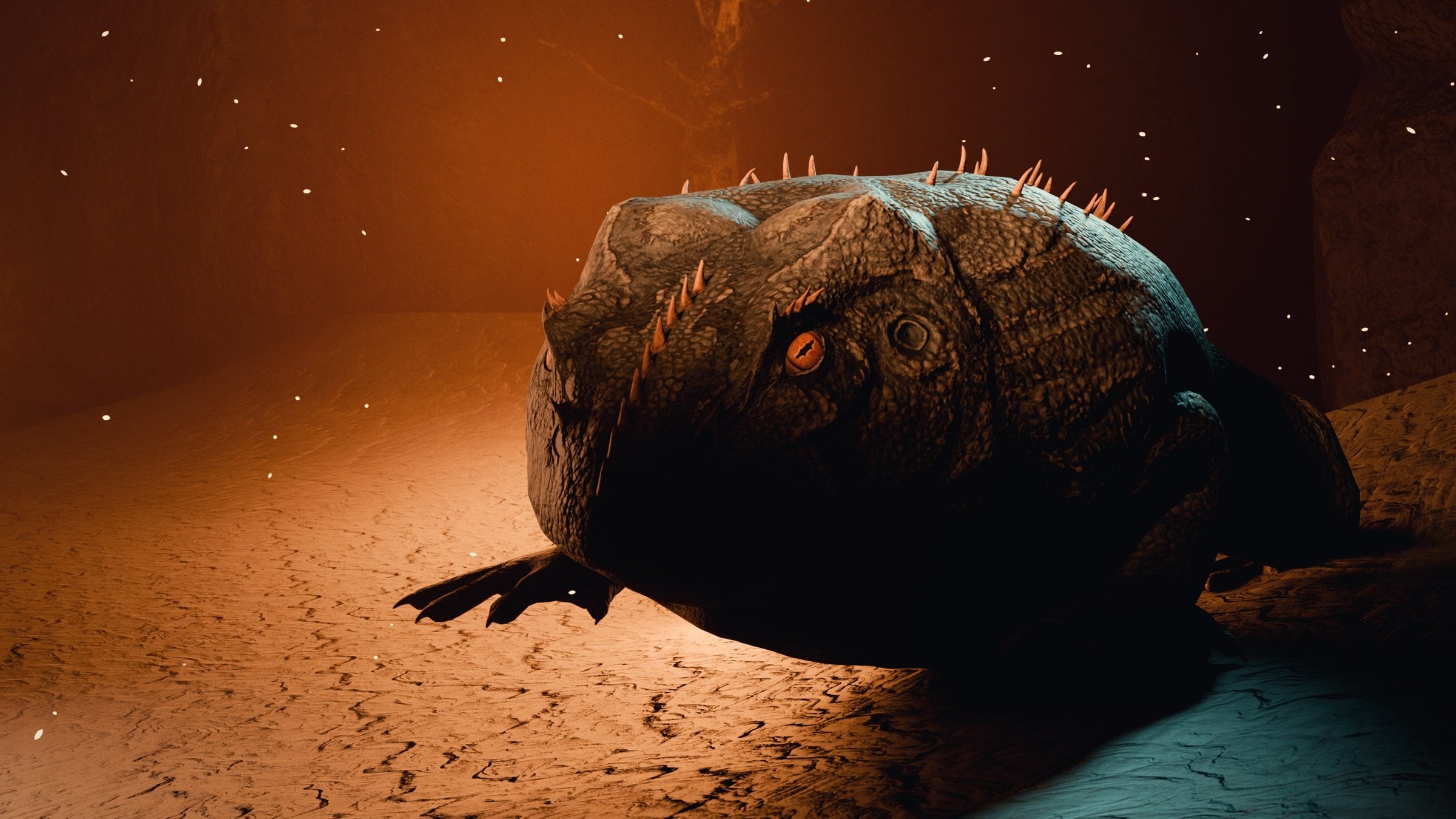 Beelzebufo, MESA's Dino of the Month for August, rendered from ARK's game files
