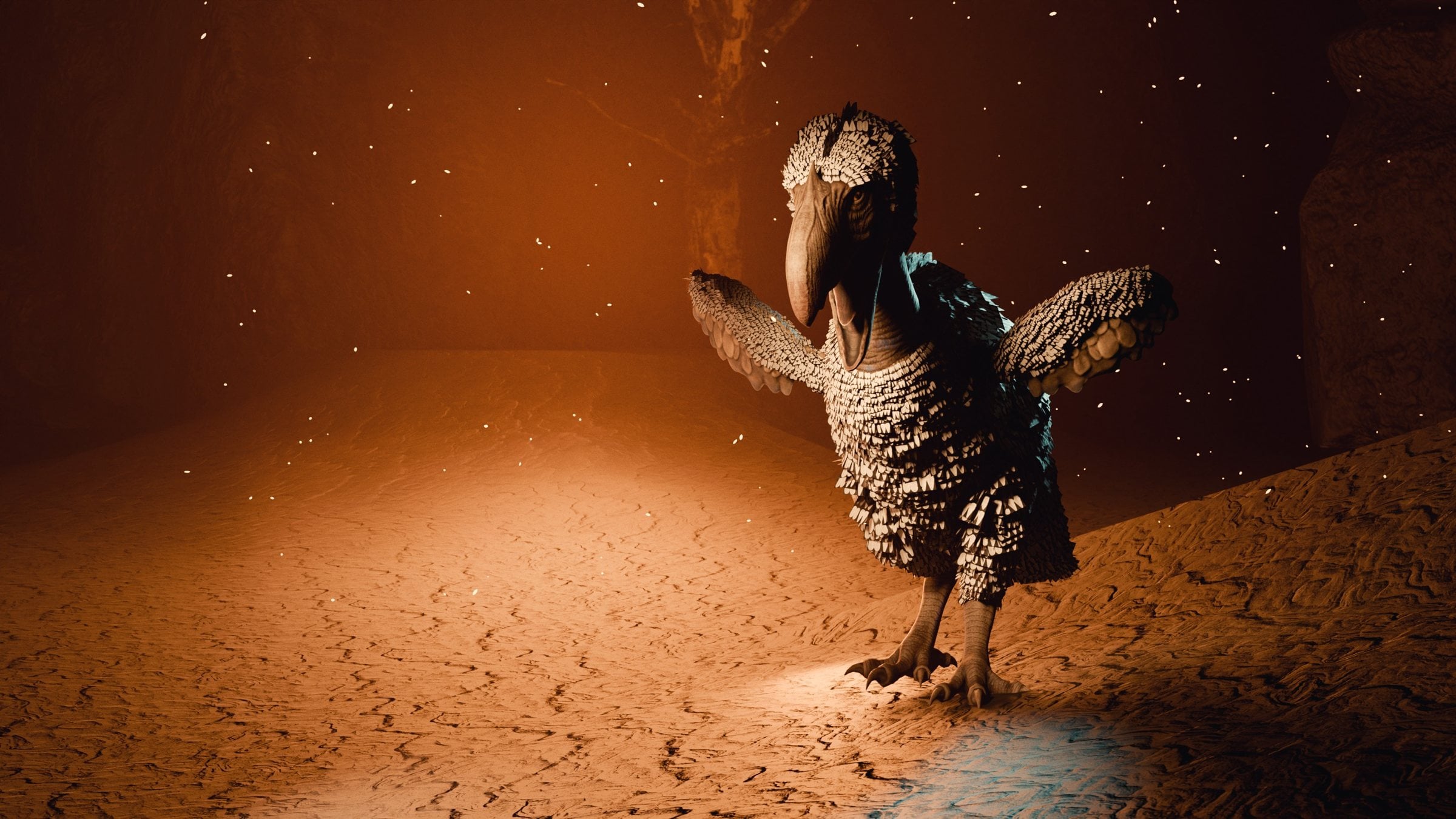 Terror Bird, MESA's Dino of the Month for September, rendered from ARK's game files