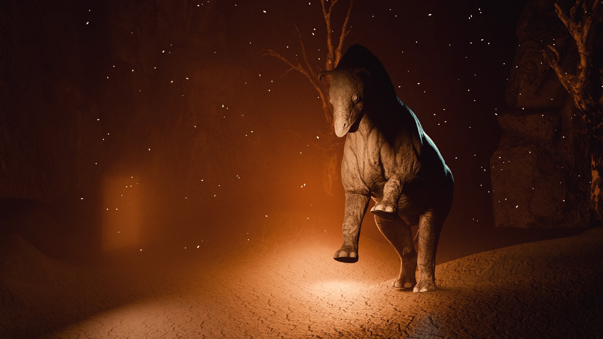 Paraceratherium, MESA's Dino of the Month for October, rendered from ARK's game files